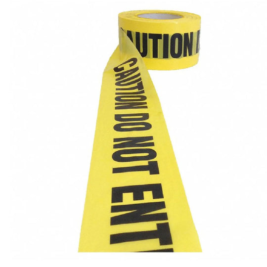 BARRICADE "CAUTION DO NOT ENTER" TAPE, PREMIUM GRADE 3 mL THICK, YELLOW BX