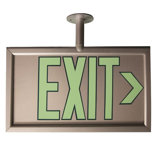 424000NIB0241 PHOTOLUMINESCENT POST MOUNT TWO SIDED EXIT SIGN EA