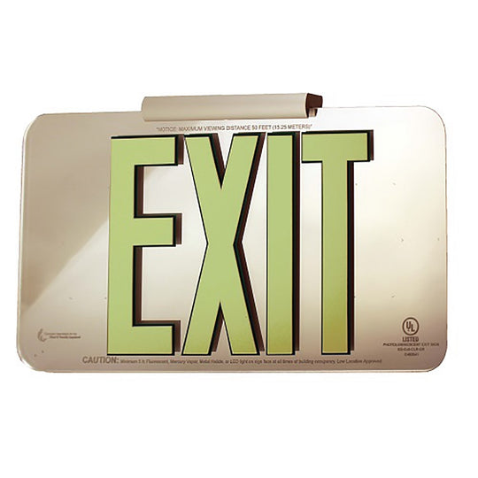 424000NIB0270 PHOTOLUMINESCENT ONE SIDED EXIT SIGN, w/MOUNT BRACKET EA