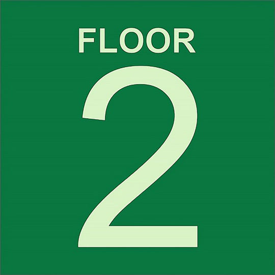 424000NIB0283 PHOTOLUMINESCENT GREEN, FLOOR 2 SIGN EA