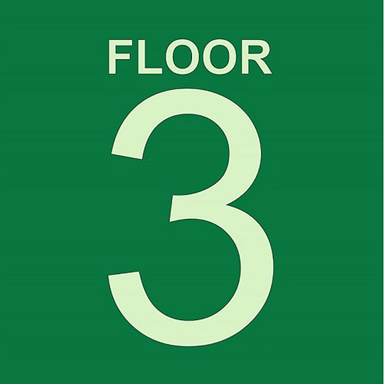 424000NIB0284 PHOTOLUMINESCENT GREEN, FLOOR 3 SIGN EA