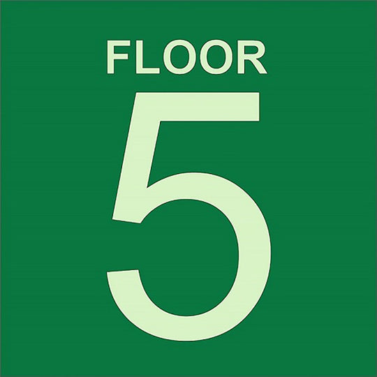 424000NIB0286 PHOTOLUMINESCENT GREEN, FLOOR 5 SIGN EA