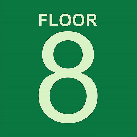 424000NIB0289 PHOTOLUMINESCENT GREEN, FLOOR 8 SIGN EA