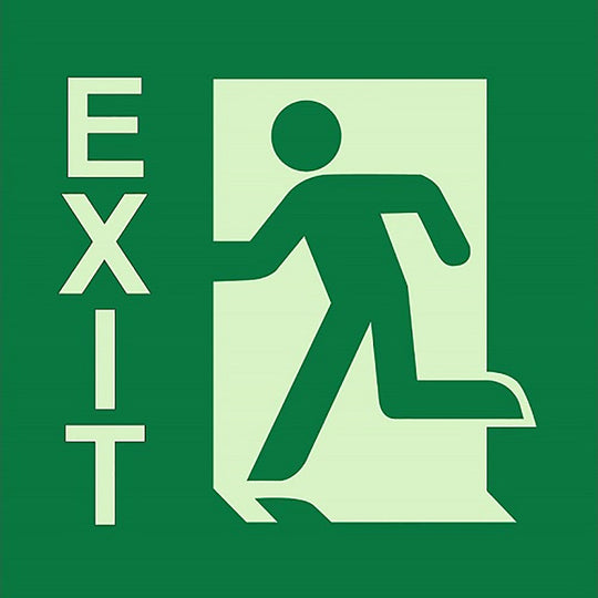 424000NIB0295 PHOTOLUMINESCENT "EXIT LEFT" SIGN EA