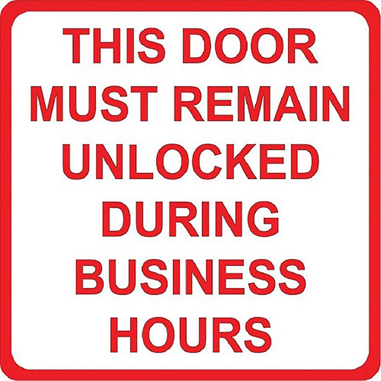 424000NIB0299 PHOTOLUMINESCENT "DOOR REMAINS UNLOCKED" SIGN EA