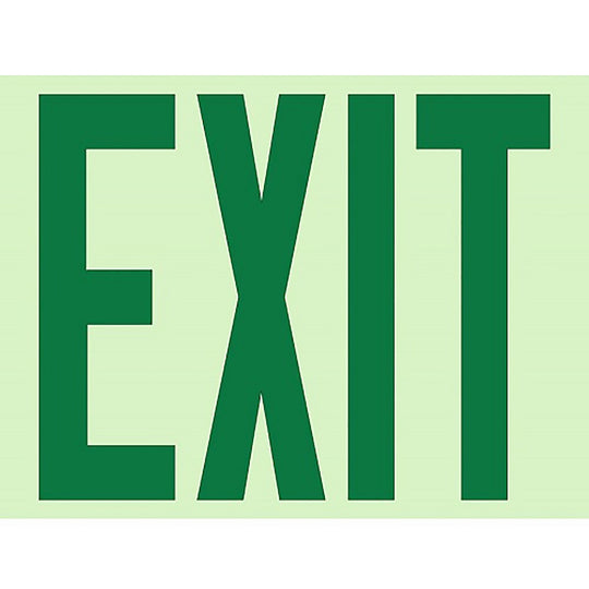 424000NIB0303 PHOTOLUMINESCENT GREEN "EXIT" SIGN EA