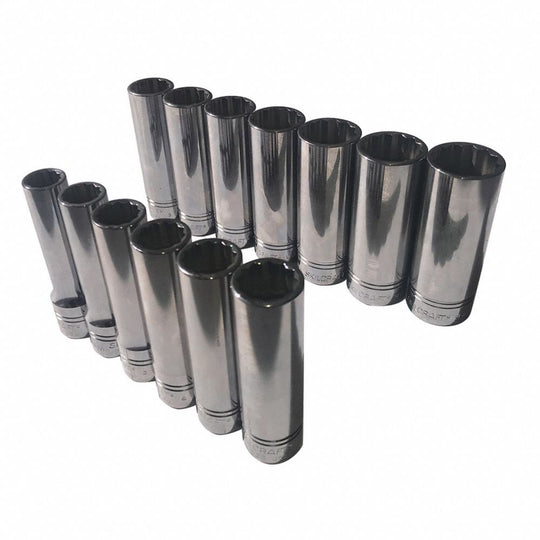 5120014293550 AbilityOne NSN4293550 Socket Set, Chrome, 1/2" Drive Deep, Metric 12 Point Fasteners, 13 Pieces Se