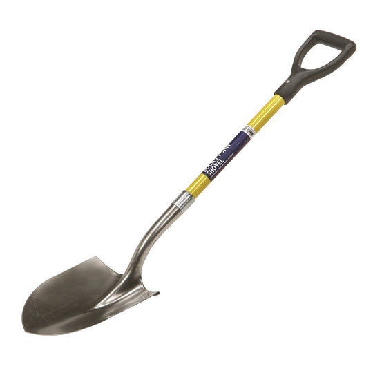 5120016118064 AbilityOne NSN6118064 Industrial Grade Shovel, Round Point, Open Back, 29" Fiberglass Handle, D-grip Bx
