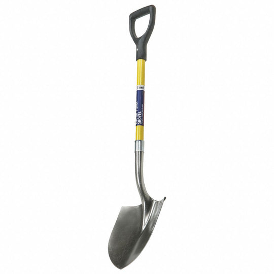 5120016118064 AbilityOne NSN6118064 Industrial Grade Shovel, Round Point, Open Back, 29" Fiberglass Handle, D-grip Bx