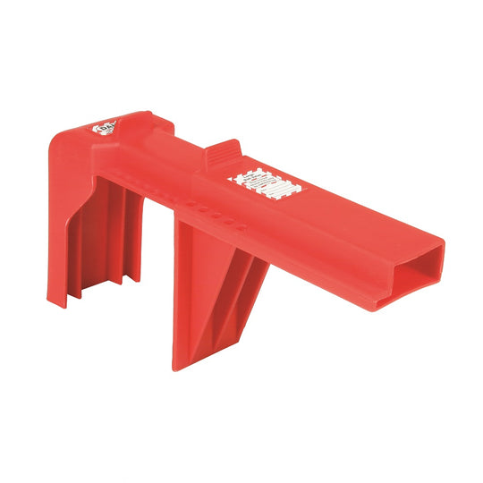 534000NIB0387 BALL VALVE LOCKOUT, FITS PIPE SIZE 2" to 8", POLYURETHANE PLASTIC, RED BX