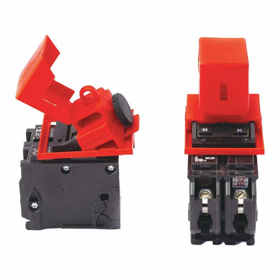 534000NIB0393  BREAKER LOCKOUT, CLAMP-ON W/CLEAT, 480/600V. RED BX