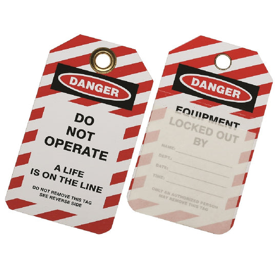 534000NIB0406 LOCKOUT SAFETY TAG, SELF LAMINATING BX