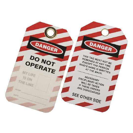 534000NIB0407 LOCKOUT SAFETY TAG, SELF-LAMINATING  W/PHOTO BX