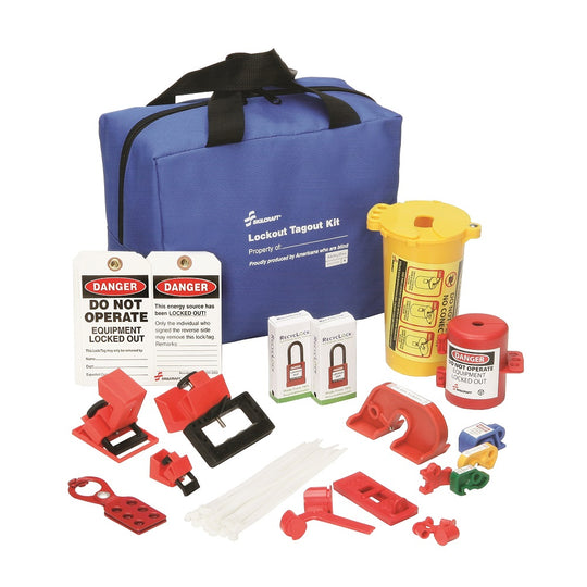 534000NIB0413 LOCKOUT TAGOUT ELECTRICAL KIT, BLUE CARRING BAG EA