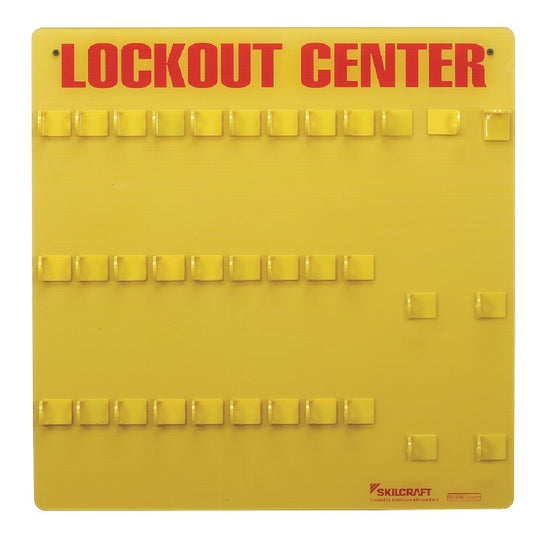 534000NIB0426 LOCKOUT TAGOUT STATION, 28 PADLOCK SLOTS, YELLOW KT EA