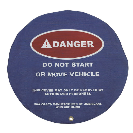 534000NIB0431 ABILITYONE LOCKOUT TAGOUT STEERING WHEEL COVER, 16”, BLUE, WHITE, RED EA