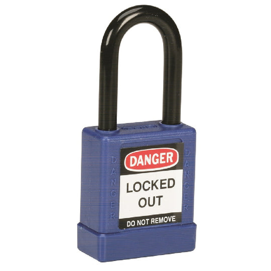 LOCKOUT SAFETY PADLOCK, STEEL SHACKLE CS