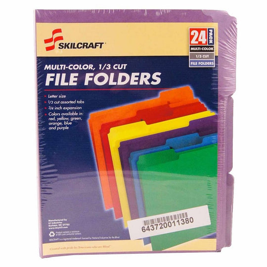 FILE FOLDERS 1/3 CUT, PURPLE - 24/PACK