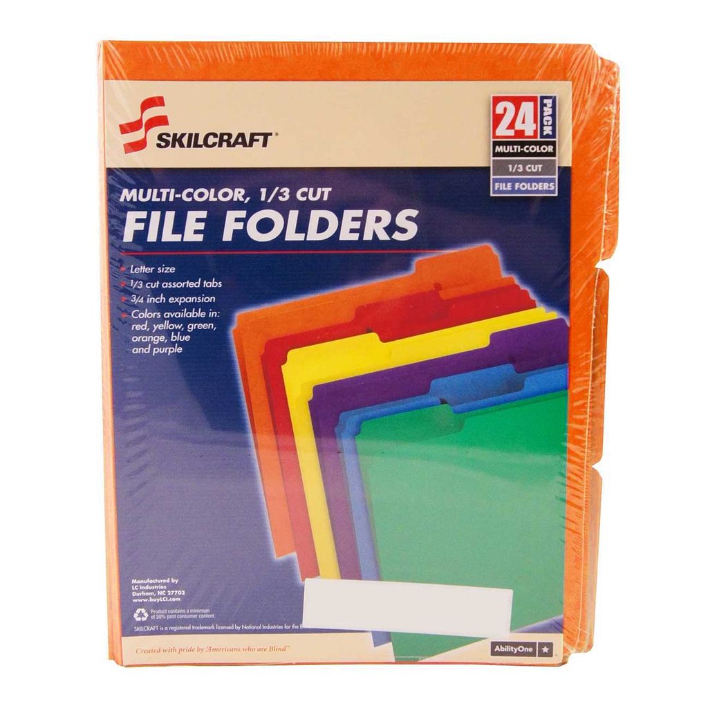 FILE FOLDERS 1/3 CUT, ORANGE  PK