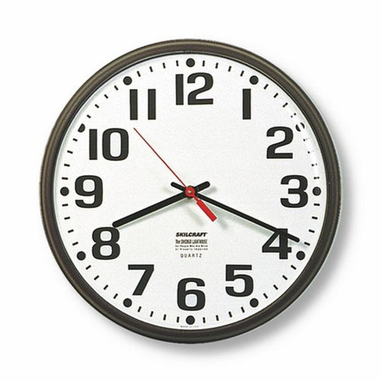 6645005303342 AbilityOne, Electric Wall Clock - Slimline Plastic Frame - 12.75" Diameter Ea