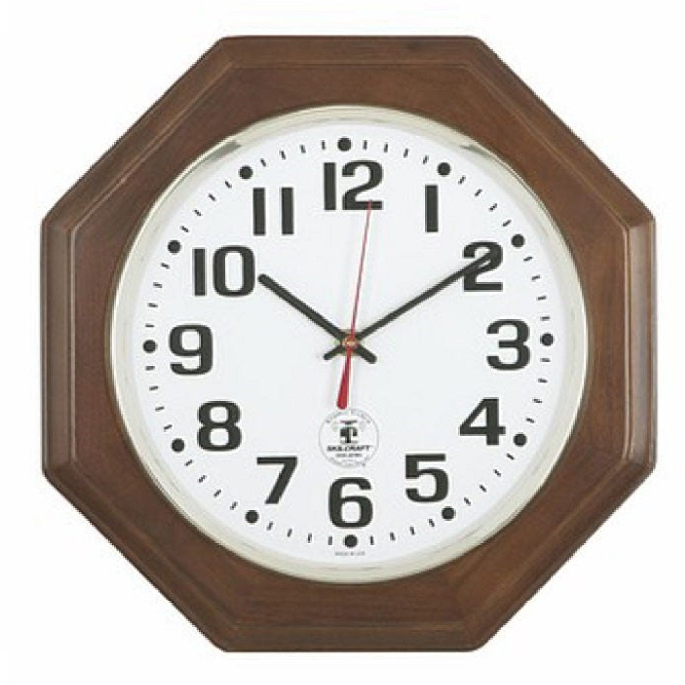 ATOMIC RADIO CONTROLLED WALL CLOCK, MAGOGANY OCTAGON FRAME 10/BX