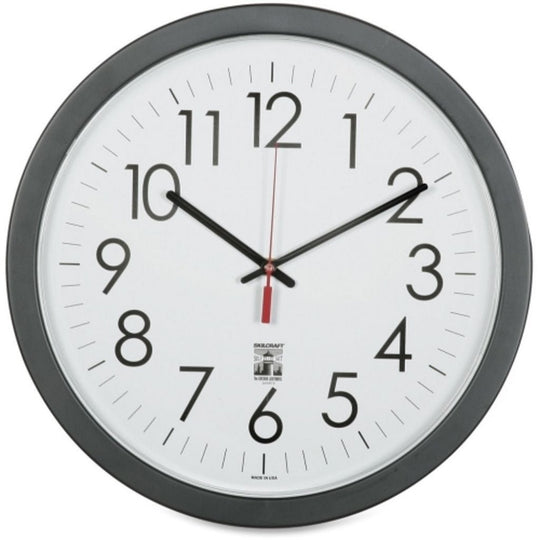 6645016238823 AbilityOne NSN6238823, Clock, Wall, Self-Set, Black, 14.5" Diameter Ea