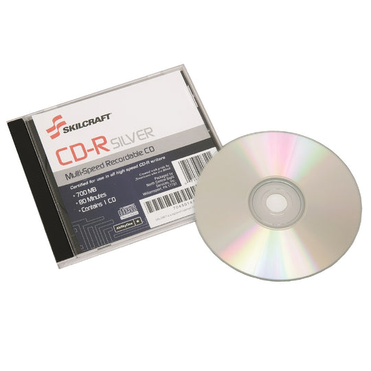 7045014445160 AbilityOne NSN4445160, Compact Disc, Recordable, Single, Silver EA
