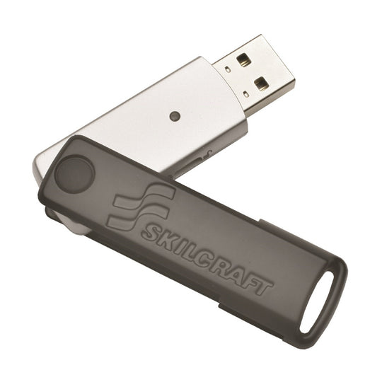 7045015684205 AbilityOne NSN5684205 USB Flip Drive, Water Resistant, Silver/Black, 8GB Ea