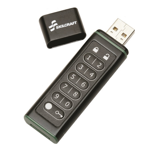 7045015999355 AbilityOne, USB Flash Drive, 256-Bit AES Encryption, Level 3 Encrypted, 32GB Ea