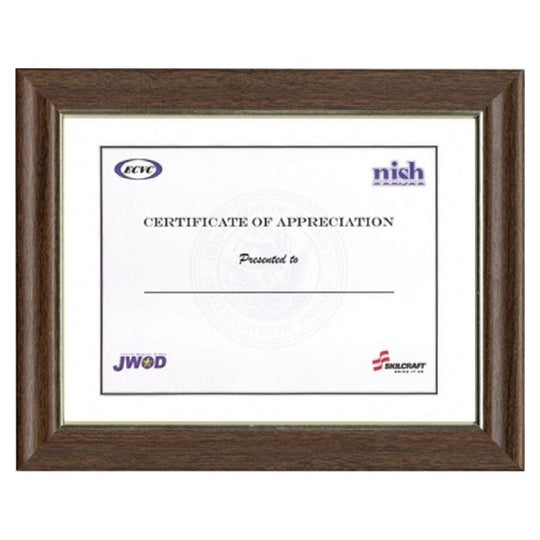 7105009031843 ABILITYONE NSN9031843 Style B, Walnut Vinyl Frame 9" x 12" Bx