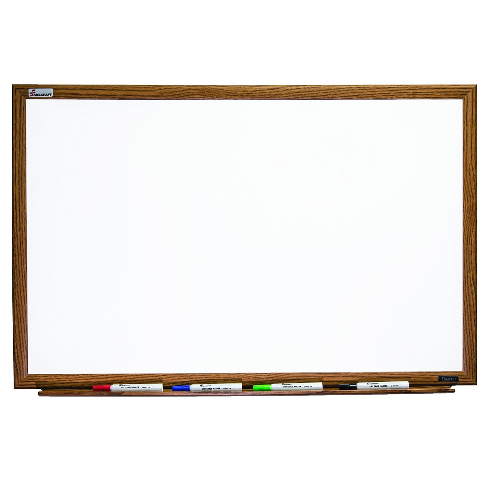 7110013347080 AbilityOne NSN3347080, Magnetic Porcelain Dry Erase Whiteboard, Oak Finish Frame Ea