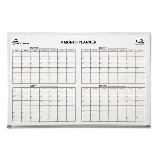 7110015550295 AbilityOne NSN5550295, 4-Month Calendar Planner Board, Aluminum Frame Bx
