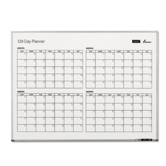 7110016222133 AbilityOne 7110016222133, White Board, Dry Erase, Four-Month Calendar, Undated, Aluminum Frame Ea
