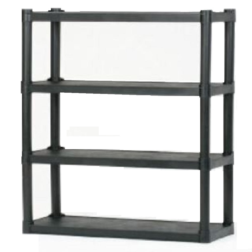 7125016672785 AbilityOne, Open Storage Shelving Units, Durable Blow-Molded Plastic, 4 Shelves, 15" Shelf Clearance, Black Ea
