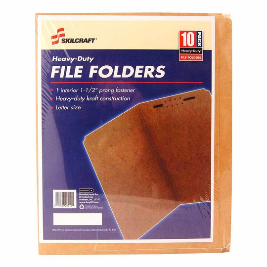 71503209191 HEAVY DUTY KRAFT FILE FOLDERS  STRAIGHT CUT - 1 1/2" FASTENER PK