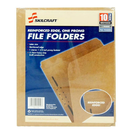 KRAFT FILE FOLDER  REINFORCED, 1 INTERIOR FASTENER, PK
