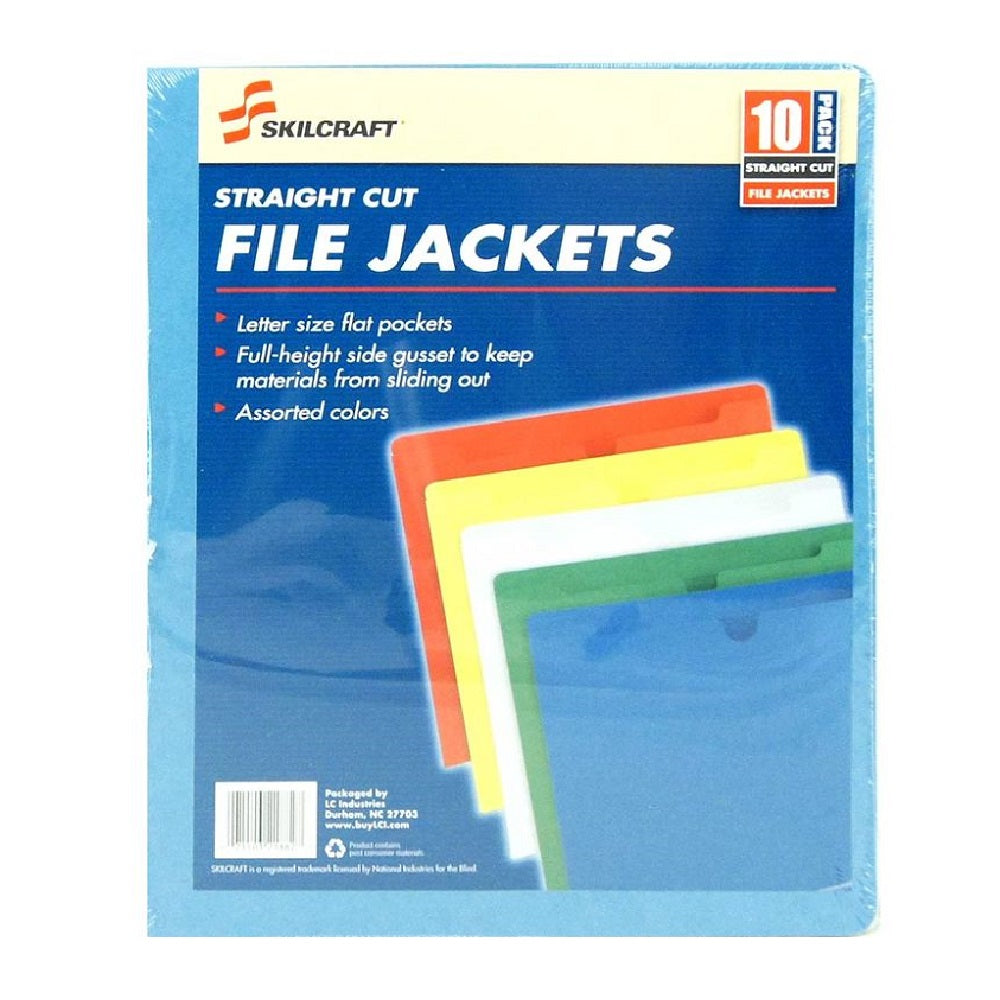 SKILCRAFT STRAIGHT CUT FILE JACKET - 10/PACK