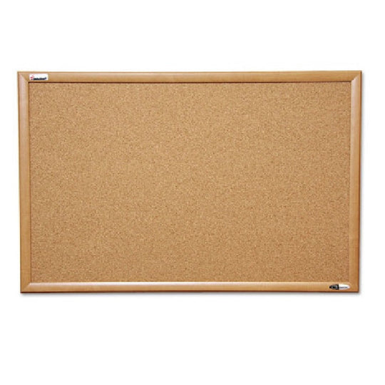 7195012182026 AbilityOne NSN2182026, Natural Cork Bulletin Board, Oak Frame, 48" x 36" Ea