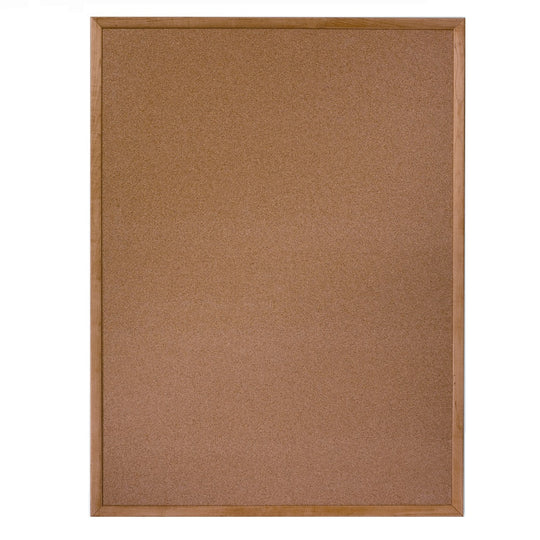 QUARTET NATURAL CORK BULLETIN BOARD, OAK FRAME