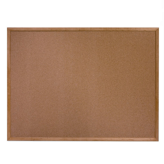 QUARTET NATURAL CORK BULLETIN BOARD, OAK FRAME