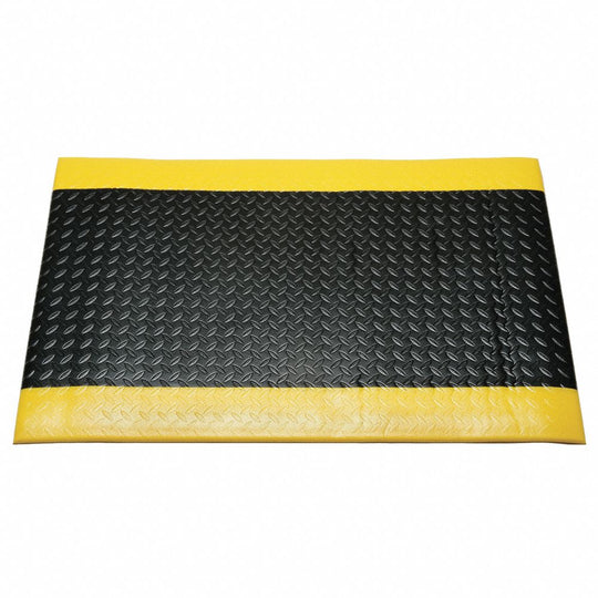 7220015826229 AbilityOne NSN5826229 Anti-Fatigue Mat, Industrial Duty, Black w/Yellow Safety Stripe Bx