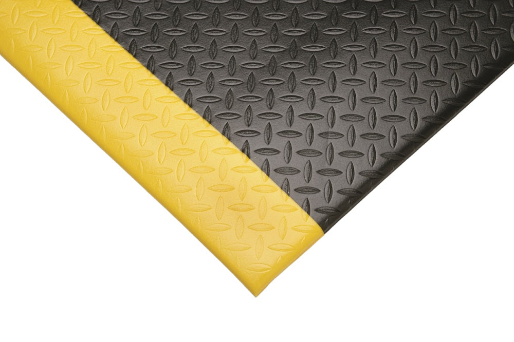 7220015826229 AbilityOne NSN5826229 Anti-Fatigue Mat, Industrial Duty, Black w/Yellow Safety Stripe Bx