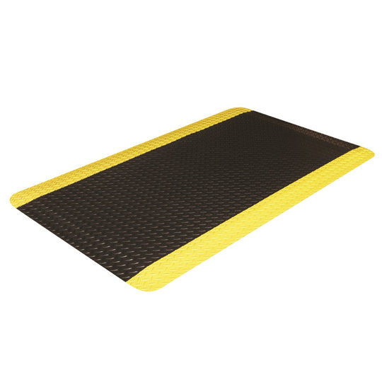 7220016673560 AbilityOne NSN6673560, Anti-Fatigue Mats, Heavy-Duty Industrial Hard-Top, Black, 2 Yellow Boarder Stripes Ea
