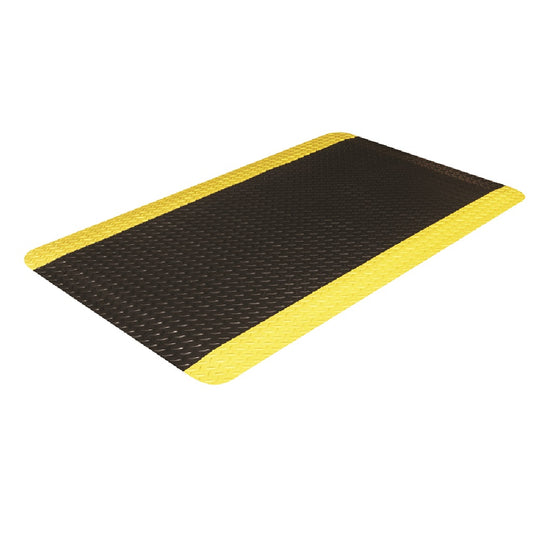 7220016673562 AbilityOne NSN6673562, Anti-Fatigue Mats, Heavy-Duty Industrial Hard-Top, Black w/ 2 Yellow Boarder Stripes Bx