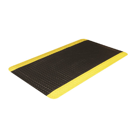 7220016673565 AbilityOne NSN6673565, Anti-Fatigue Mats, Heavy-Duty Industrial Hard-Top, Black/2 Yellow Boarder Stripes Ea