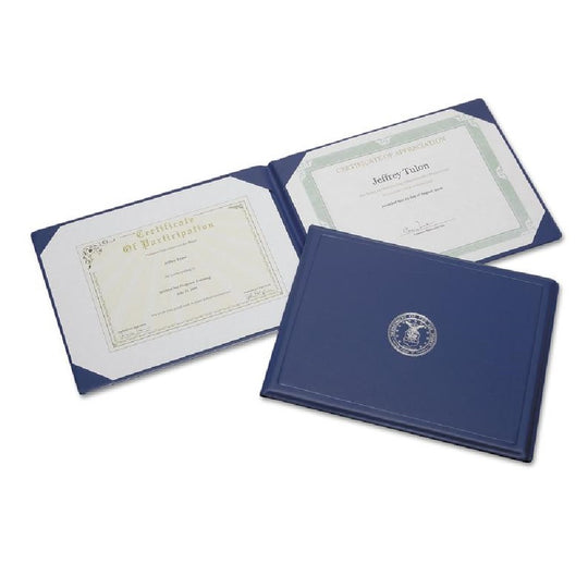 7510001153250 AbilityOne NSN1153250 Award Certificate Binder, Air Force Seal, Blue/Silver Ea