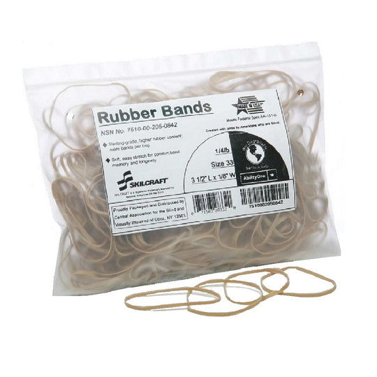7510002050842 AbilityOne NSN2050842 Sterling Crepe Grade Rubber Band, Size 33, 1/4 lb Bag