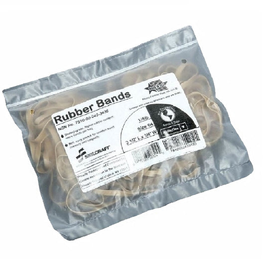 7510002433435 AbilityOne NSN2433435, Rubber Bands, Size 64, 3-1/2" x 1/4", 1/4 lb. Bag Ea