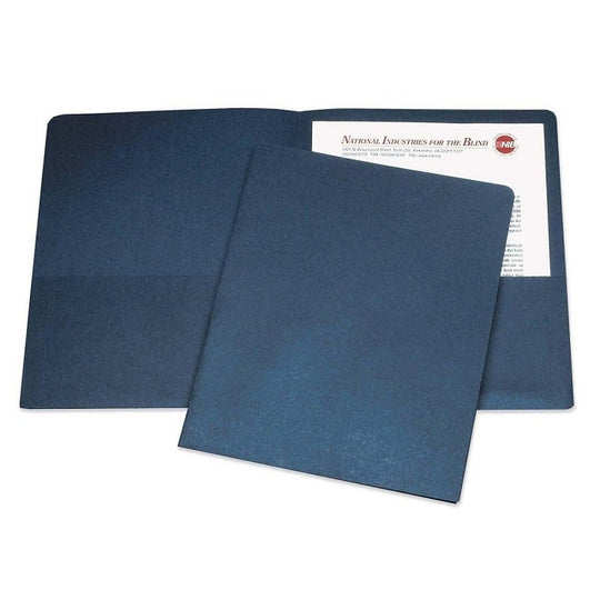 SKILCRAFT Double Pocket Portfolio - Dark Blue - NSN 7510-00-584-2489 / 7510005842489