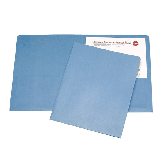 7510005842490 AbilityOne NSN5842490 Double Pocket Portfolio, Letter Size, Light Blue Ea